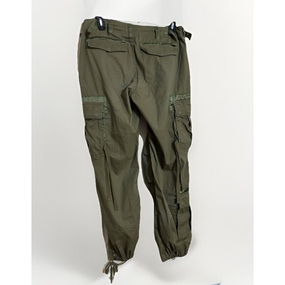 Abercrombie & Fitch Army Green Cargo Pants Sz 30 10R Military Paratrooper Y2K - Picture 5 of 6